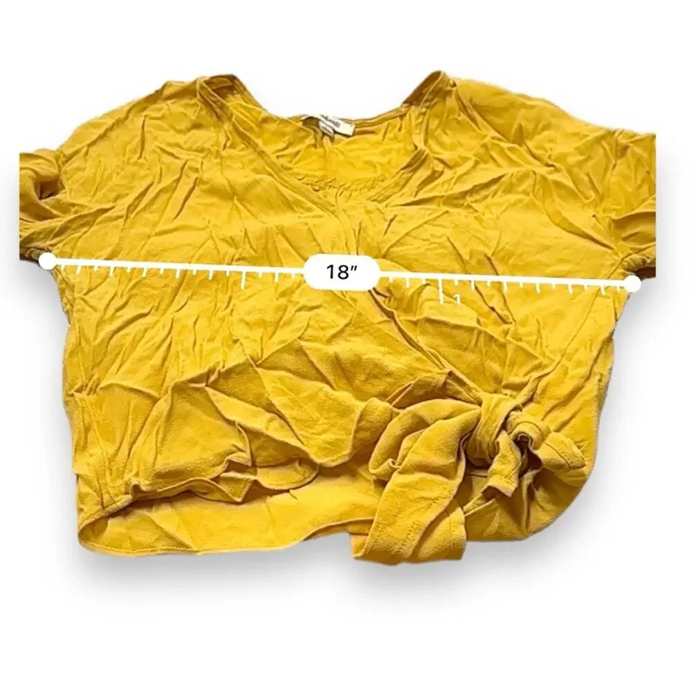 Madewell‎ Raelynn Long Sleeve Gold Yellow Wrap Tie Top Size S